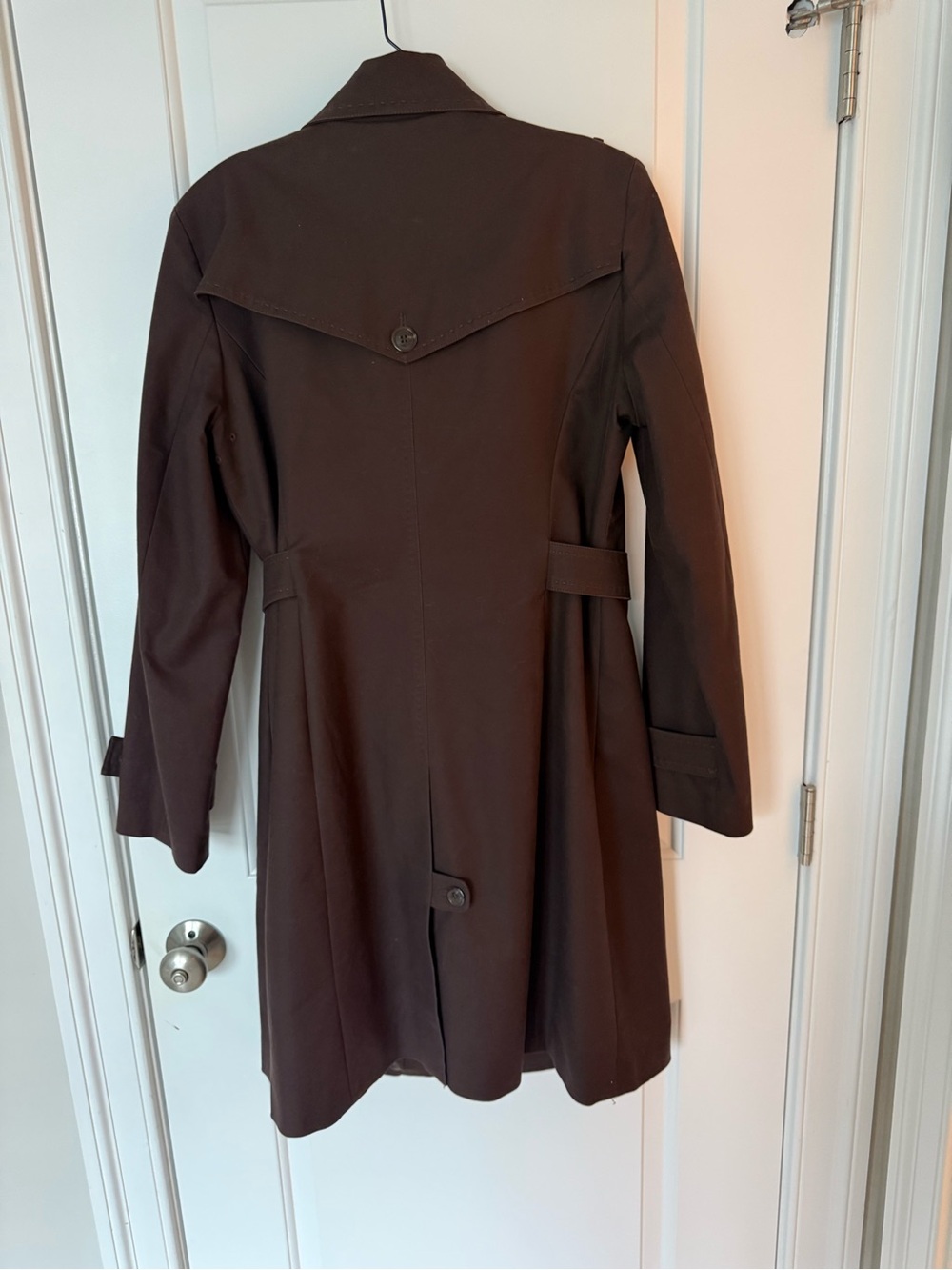 Kenneth Cole Reaction Dark Brown Trench Coat with Belt - Picture 3 of 9